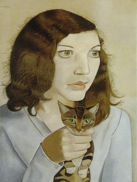 Люсьен Фрейд. Девушка с котенком. 1947