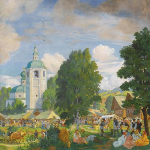 Борис Кустодиев. «Сельская ярмарка». 1920