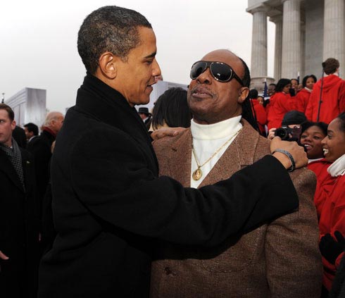 Барак Обама и Стиви Уандер. Вашингтон, 20 января 2009 года