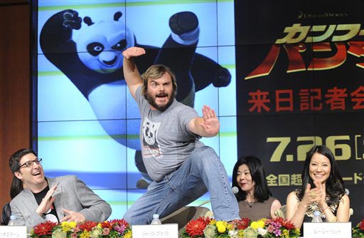 Джек Блэк на презентации мультфильма «Кунг-фу панда» в Японии - Katsumi Kasahara