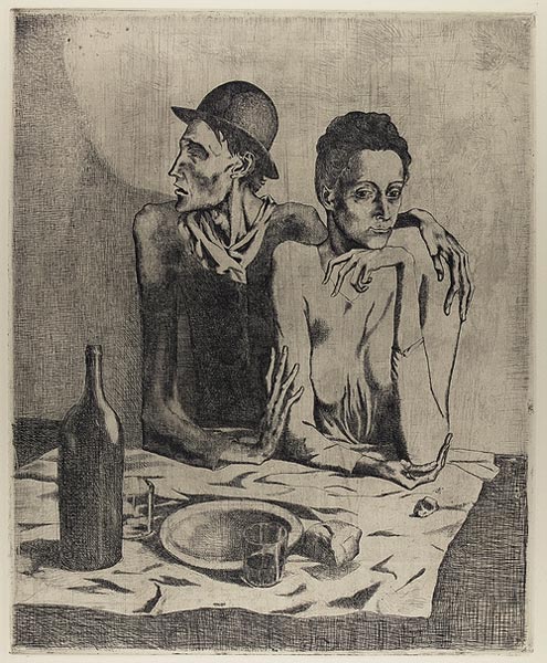 Пабло Пикассо. «Скудная трапеза». 1904