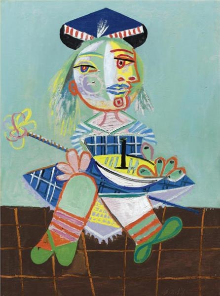 Картина Пикассо «Портрет дочери художника в возрасте двух с половиной лет с лодкой» будет топ-лотом торгов Sotheby’s в области импрессионизма и современного искусства, которые пройдут в Нью-Йорке 5-6 мая.