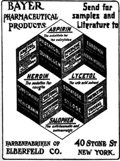 Рекламный плакат компании Байер фармасьютикалс. До 1904