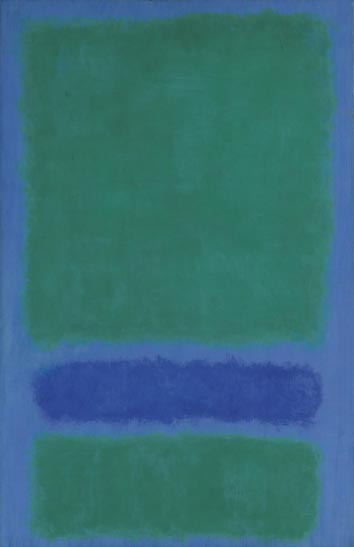 Марк Ротко. «Зеленое, синее, зеленое на синем». 1968