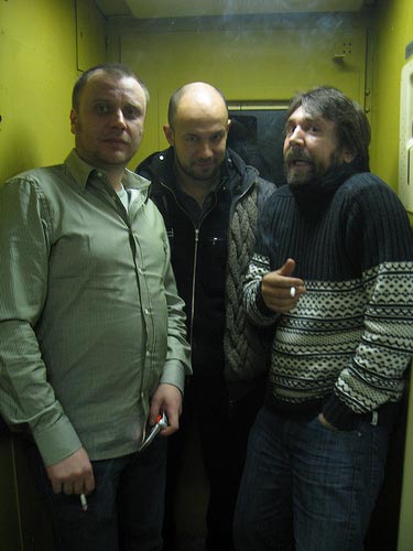 Участники группы «Рубль» в перерыве записи дебютного альбома