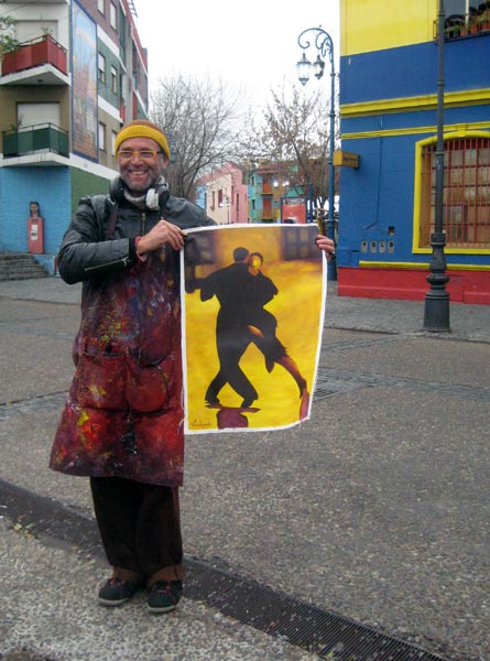 Уличный художник в Буэнос-Айресе