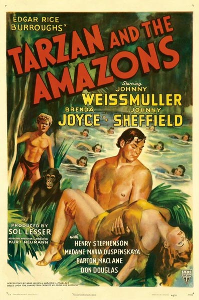 Афиша к фильму «Тарзан и Амазонки». 1945