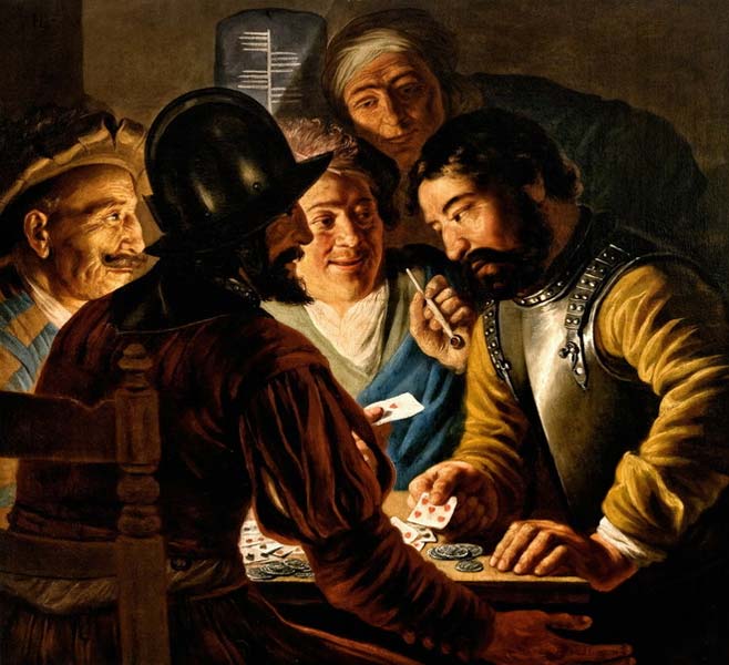 Ян Ливенс. «Игроки в карты». 1623-1624