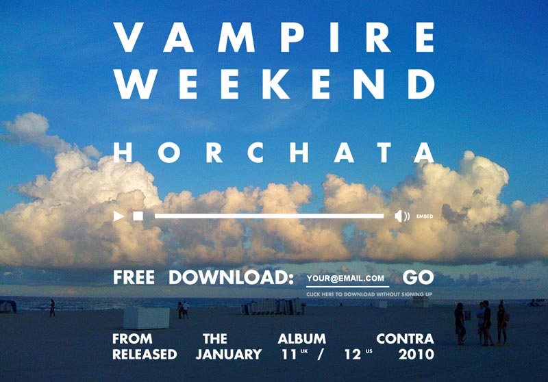 Vampire Weekend выложили в интернет песню «Horchata» со своего нового альбома «Contra». Сам диск при этом выходит только 12 января.