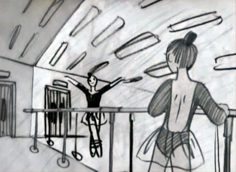 Кадр из мультфильма «Балерина и зеркало» 