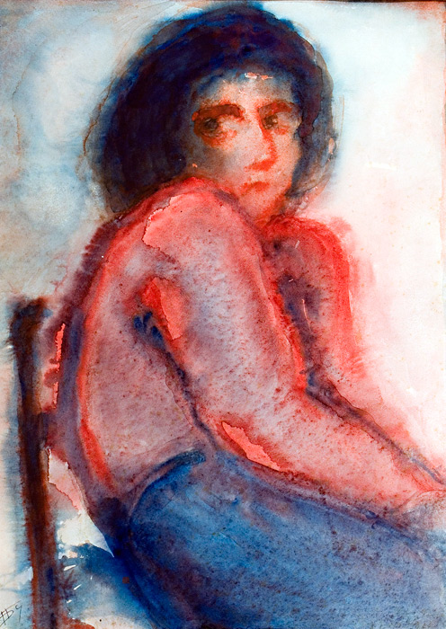 Варвара Бубнова. В красном. Женский портрет. 1966 