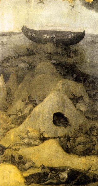 Иероним Босх. Ноев ковчег на горе Арарат. 1500–04