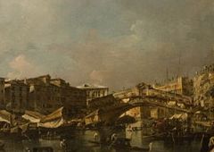 Фрагмент картины Франческо Гварди «Вид на мост Риальто».
