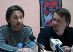 Леонид Николаев и Олег Воротников на пресс-конференции после освобождения из-под стражи. 4 марта 2011 года