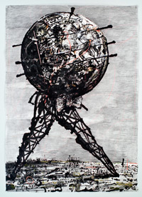 Уильям Кентридж. Рисунок для II Sole 24 Ore (Хождение по миру). 2007 