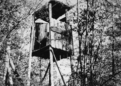 Сторожевая вышка ОЛП Борского ИТЛ в Мраморном ущелье (Читинская область), построена в 1949 году