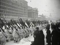 Кадр из документального фильма «Разгром немецких войск под Москвой» (1942), первого отечественного обладателя премии «Оскар»
