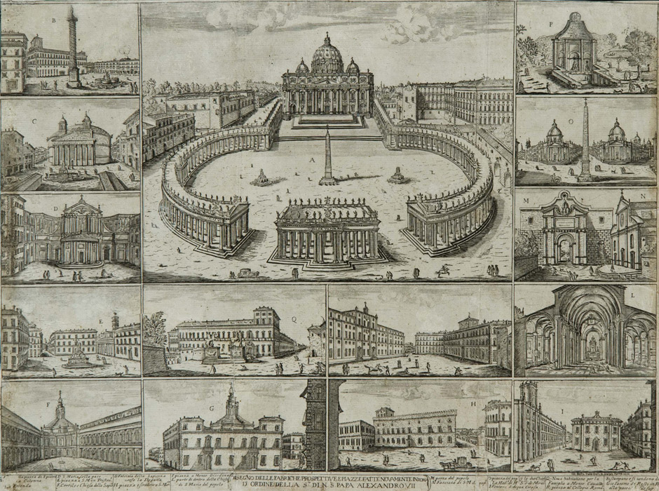 Дж.-Б. Фальда. Архитекруные виды Рима. 1663 