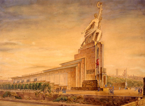 Иофан Б.М. Павильон на Международной выставке в Париже 1937 г. Перспектива. 1936