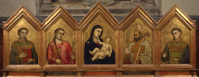 Джотто, мастерская. Полиптих Церкви Санта-Репарата. 1305–1310 (лицевая сторона)