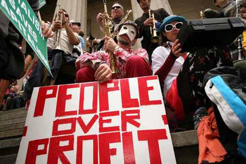Участники акции протеста Occupy Wall Street