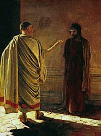 Николай Ге. «Что есть истина?». Христос и Пилат. 1890 