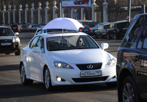Автопробег по Садовому кольцу в поддержку шествия 4 февраля «За честные выборы»