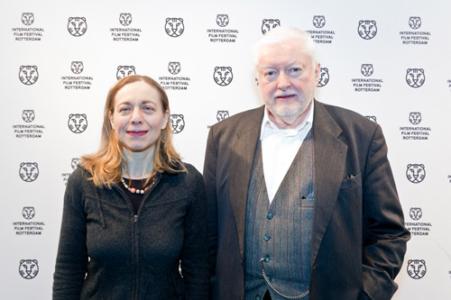 Мартина Кудлачек и Петер Кубелка на премьере фильма «Фрагменты Кубелки» в Роттердаме 