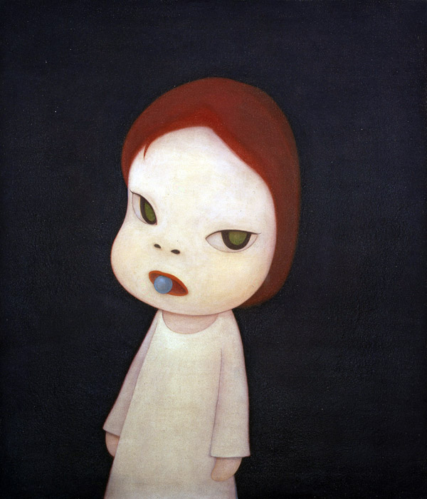 Ёситомо Нара. Леденцово-синяя ночь. 2001. 1166,5 ×100 см. Холст, акрил 