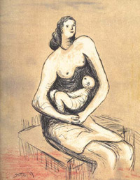 Генри Мур. Из серии “Мать и дитя”. 1983-1988