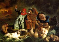 Эжен Делакруа. Ладья Данте (Данте и Вергилий в аду). 1822