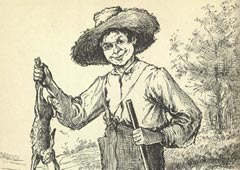 Гекльберри Финн. Иллюстрация Эдварда Уиндзора Кембла к первому изданию «Приключений Гекльберри Финна» (1884)