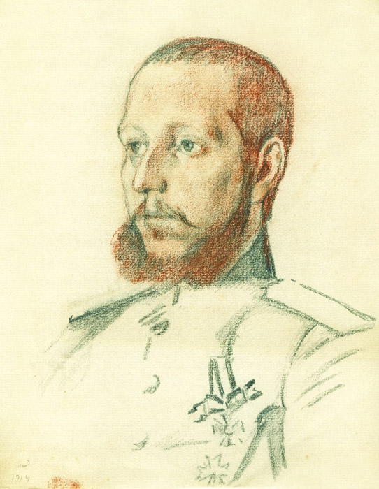 Мстислав Добужинский. Портрет военного (брат художника). 1914