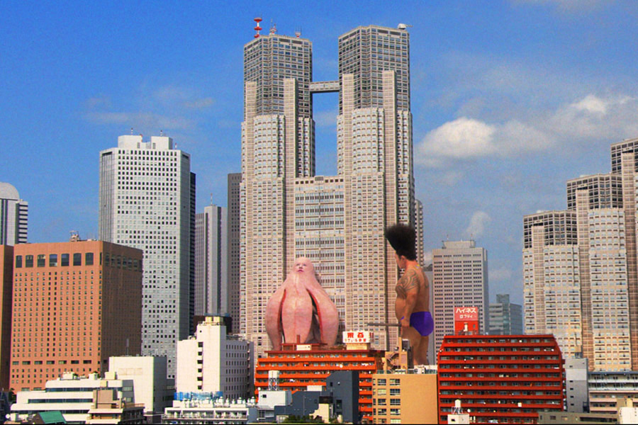 Кадр из фильма  Хитоси Мацумото «Японский гигант» (Dai-Nihonjin)