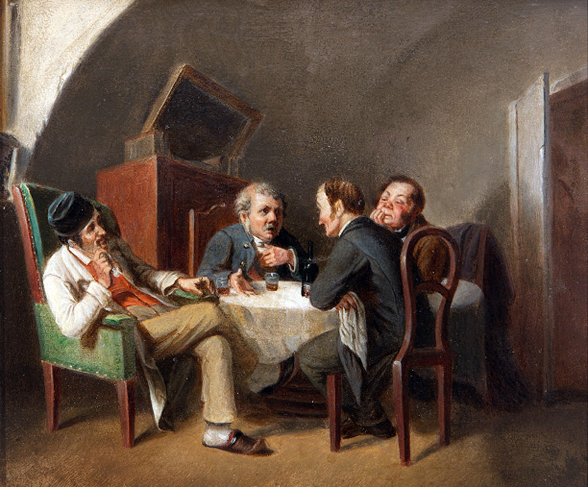 Василий Перов. Разговор, 1860е. Масло на холсте 