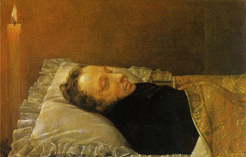А.А. Козлов. Пушкин в гробу. 1837