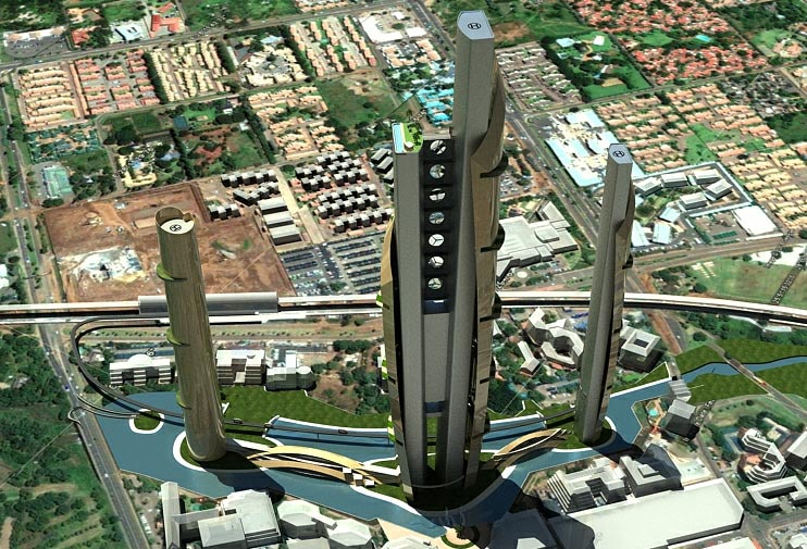 Под Йоханнесбургом в ЮАР в 2018 году появится 447-метровая 110-этажная башня, которая станет самым высоким небоскребом Африки.