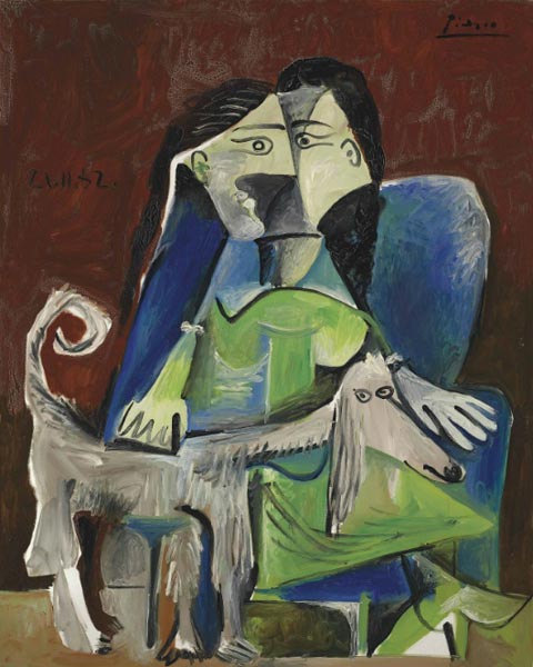Пабло Пикассо. Женщина с собакой. 1962